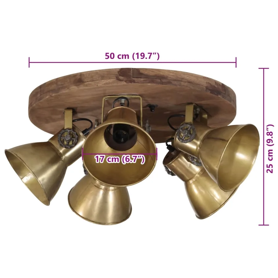 Plafonnier 25 W laiton antique 50x50x25 cm E27 - 8