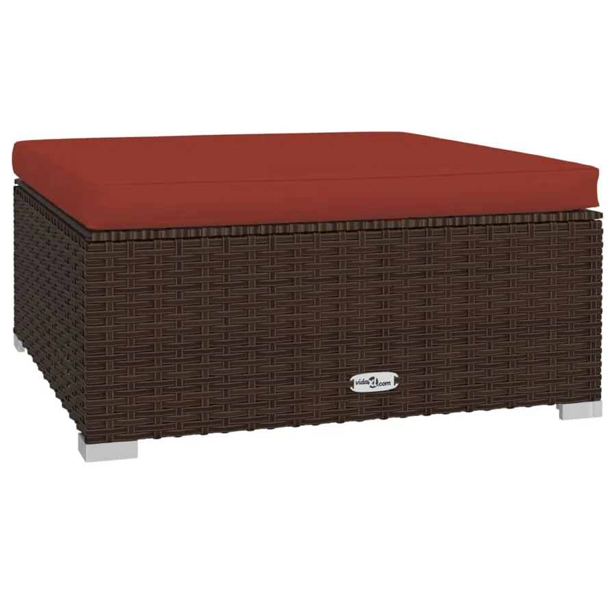 Salon de jardin 7 pcs avec coussins Résine tressée Marron - 7