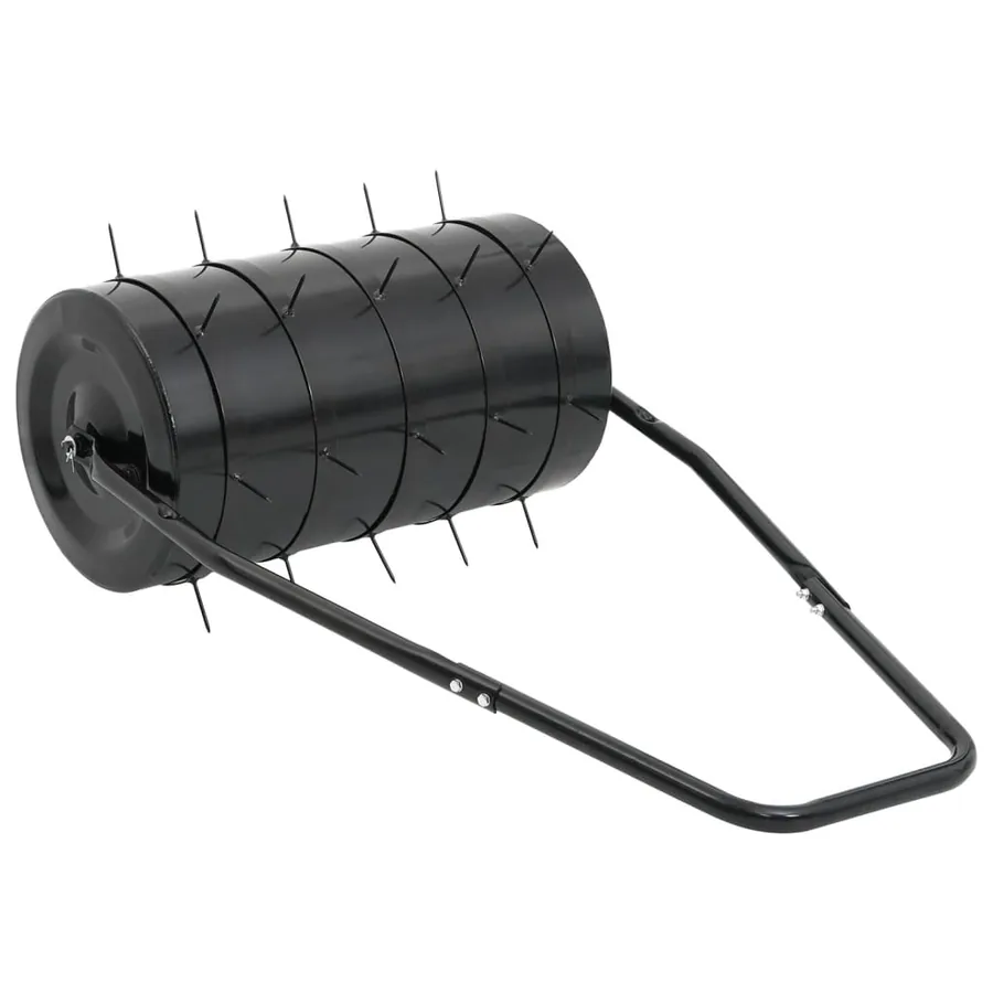 Rouleau à gazon de jardin à tirer et colliers d'aérateur 42 L fer acier - 5