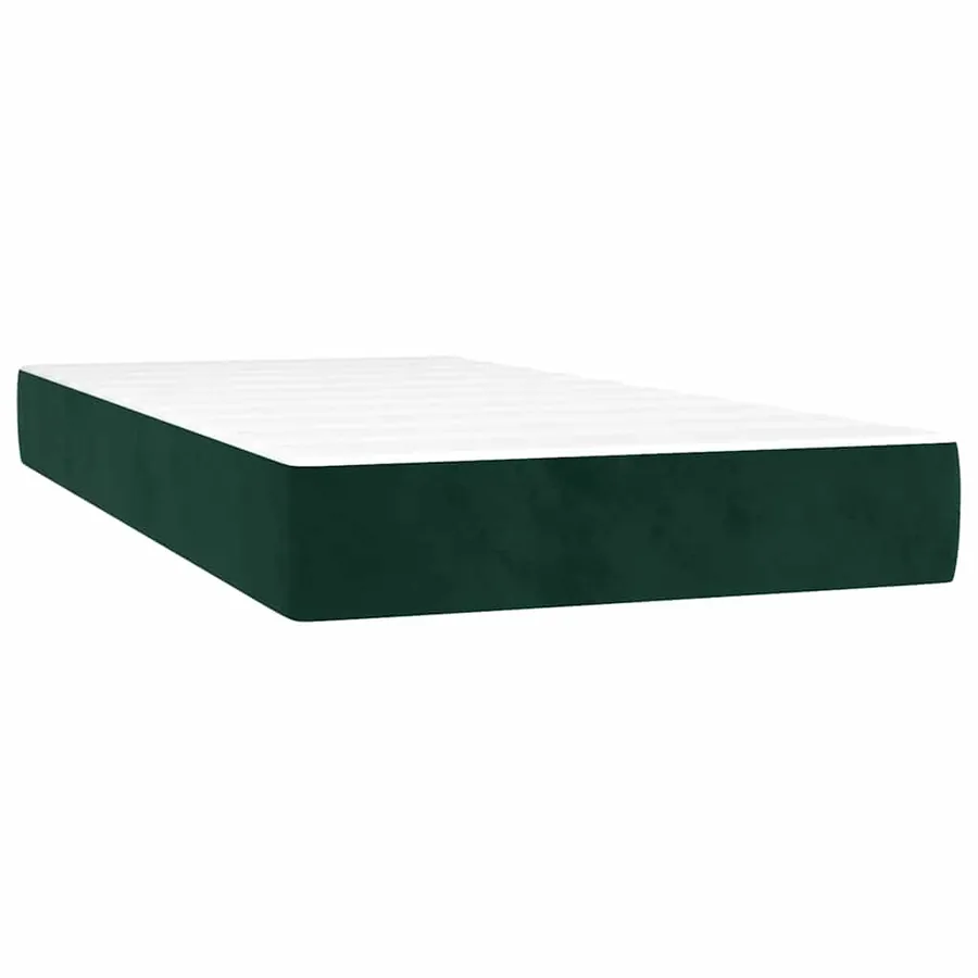 Sommier à lattes de lit avec matelas et LED Vert foncé 80x200cm - 6