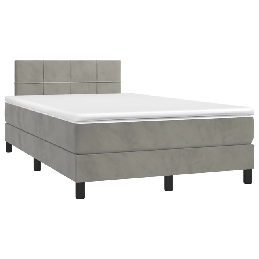 Sommier à lattes de lit et matelas Gris clair 120x200cm Velours - 3