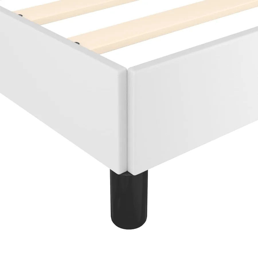Cadre de lit sans matelas blanc 100x200 cm similicuir - 8