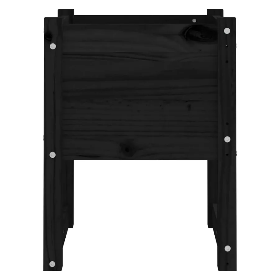 Jardinière Noir 40x40x52,5 cm Bois massif de pin - 4
