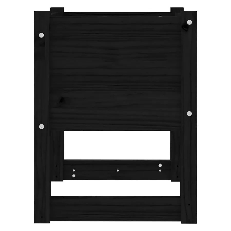 Jardinière Noir 40x40x52,5 cm Bois massif de pin - 5