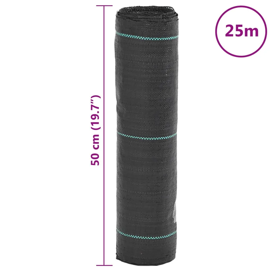 Membrane anti-mauvaises herbes noir 0,5x25 m PP - 8