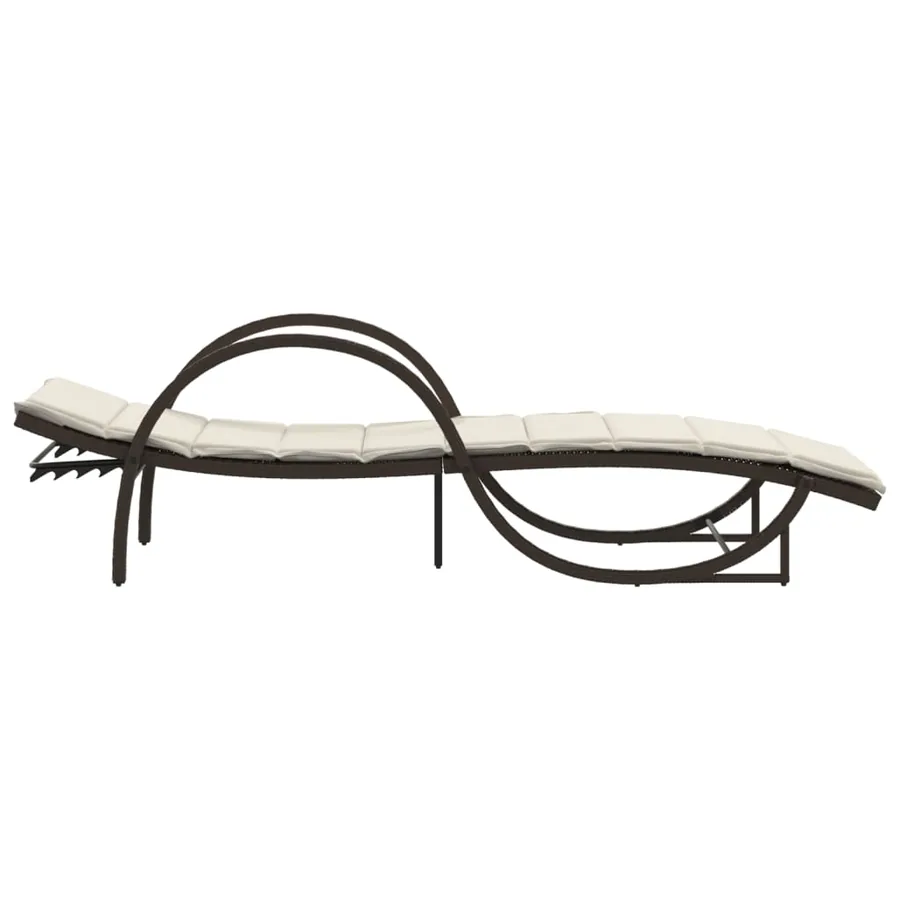 Chaises longues lot de 2 avec table marron résine tressée - 6