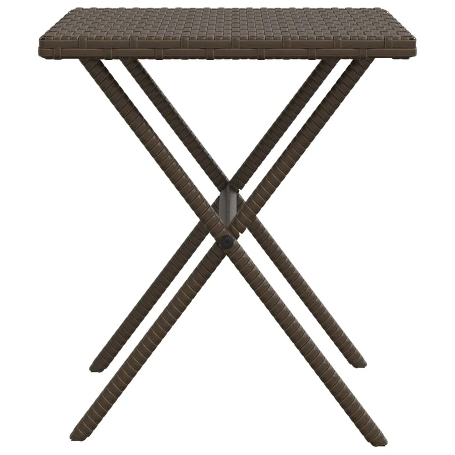 Chaises longues lot de 2 avec table marron résine tressée - 9