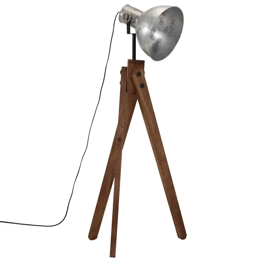 Lampadaire 25 W argent vintage 45x45x120 cm E27 - 2
