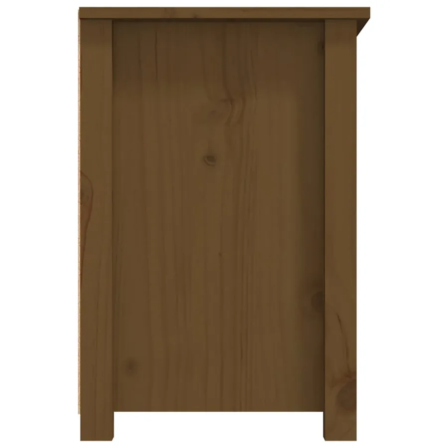 Meuble TV Marron miel 79x35x52 cm Bois de pin massif - 8