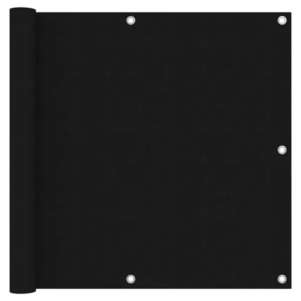 Écran de balcon Noir 90x600 cm Tissu Oxford