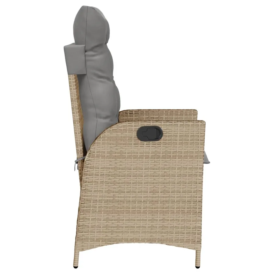 Chaises inclinables jardin lot de 2 et coussins résine tressée - 6