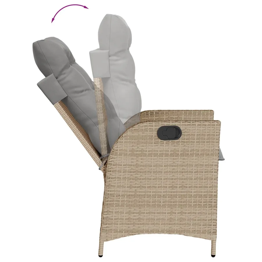 Chaises inclinables jardin lot de 2 et coussins résine tressée - 8