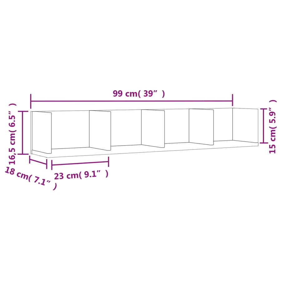 Armoires murales 2 pcs noir 99x18x16,5 cm bois d'ingénierie - 11