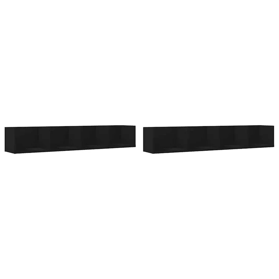 Armoires murales 2 pcs noir 99x18x16,5 cm bois d'ingénierie - 2