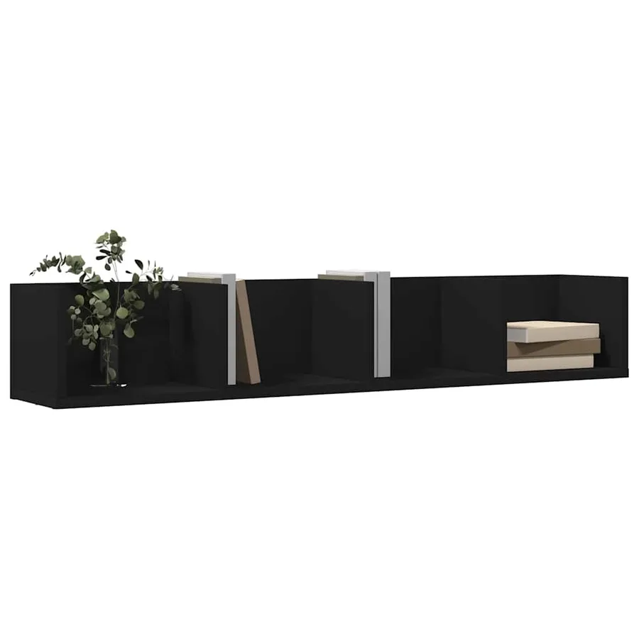 Armoires murales 2 pcs noir 99x18x16,5 cm bois d'ingénierie - 4