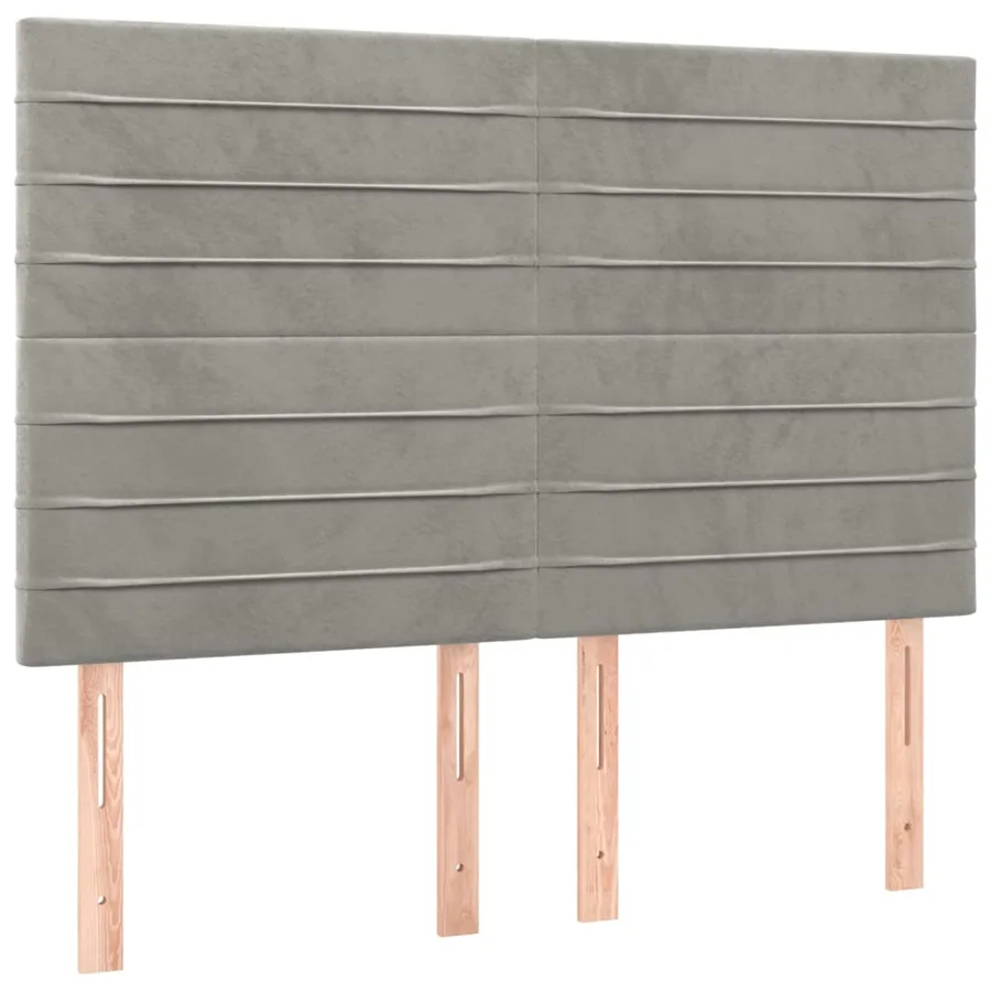 Sommier à lattes de lit et matelas Gris clair 140x190cm Velours - 5