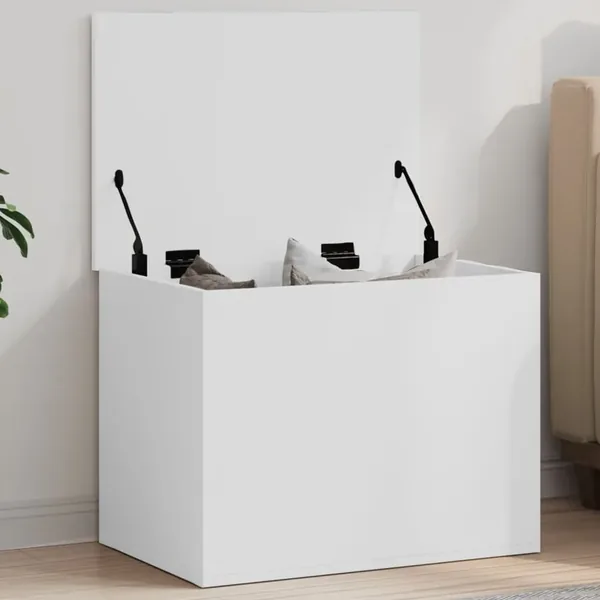 Boîte de rangement blanc 60x42x46 cm bois d'ingénierie