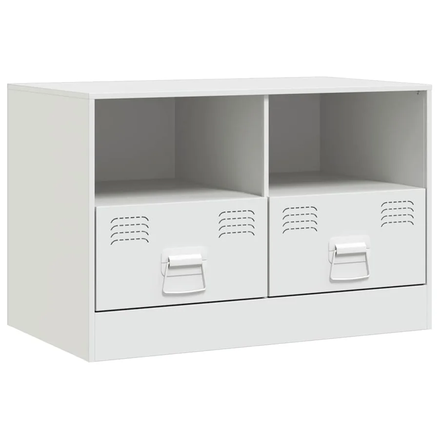 Meubles TV 2 pcs blanc 67x39x44 cm acier - 7
