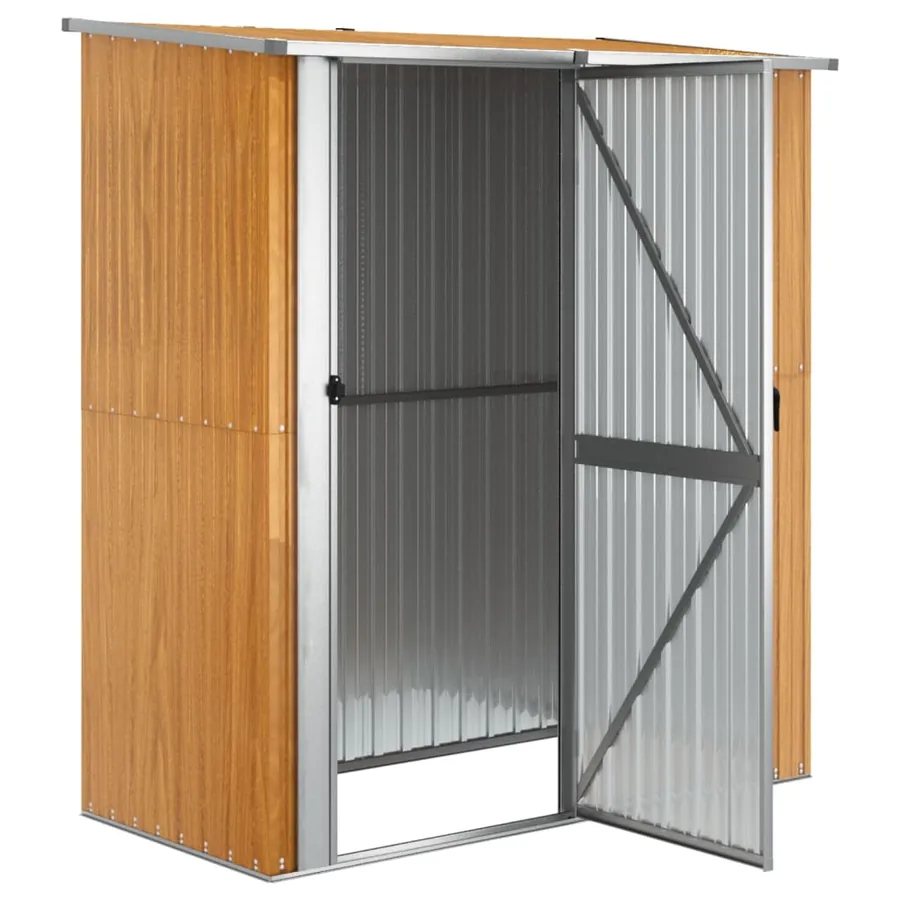 Abri de jardin 180,5 x 97 x 209,5 cm Acier galvanisé Aspect bois - 4