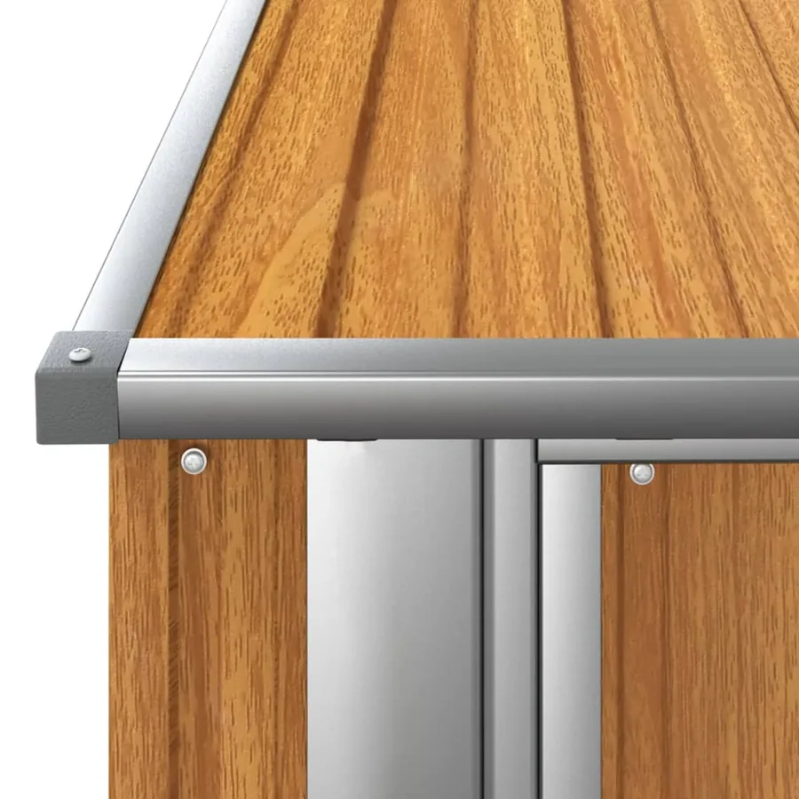 Abri de jardin 180,5 x 97 x 209,5 cm Acier galvanisé Aspect bois - 5