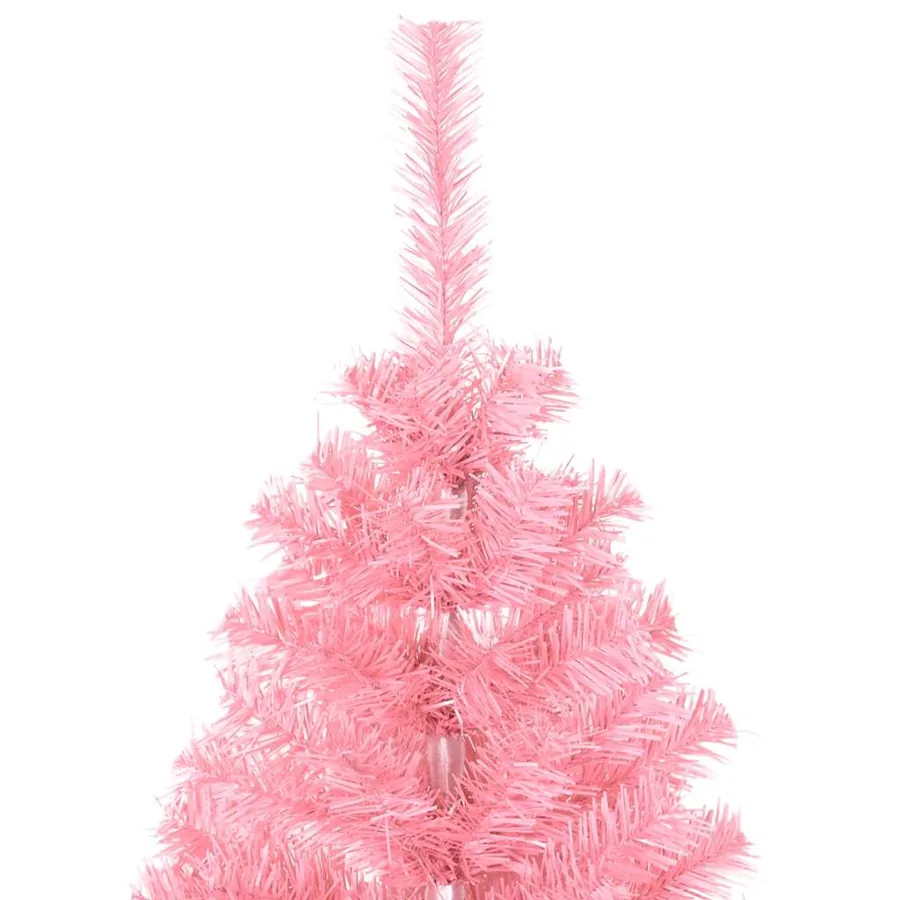 Sapin de Noël artificiel avec support rose 150 cm PVC - 3