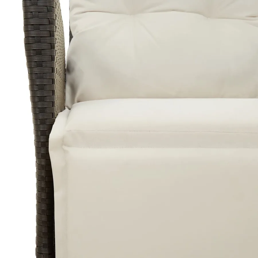 Chaises inclinables de jardin lot de 2 repose-pied noir rotin - 10