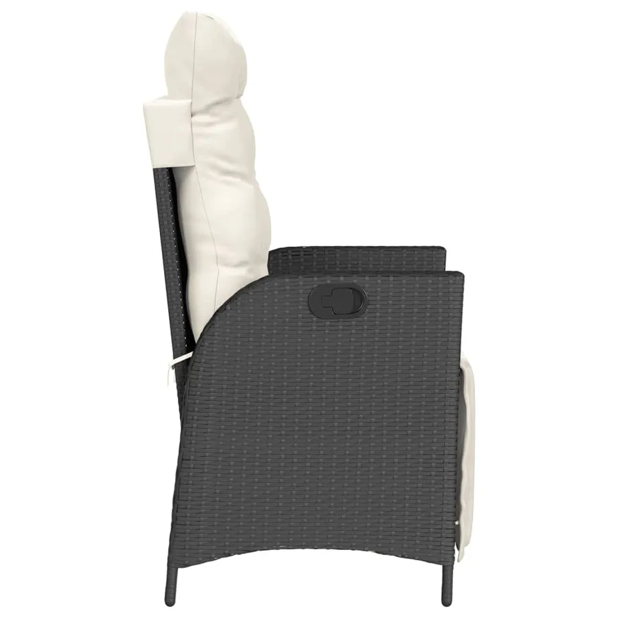 Chaises inclinables de jardin lot de 2 repose-pied noir rotin - 6