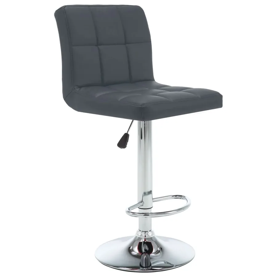 Tabourets de bar lot de 2 gris similicuir - 2