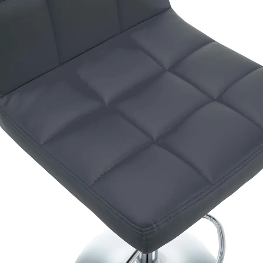 Tabourets de bar lot de 2 gris similicuir - 6