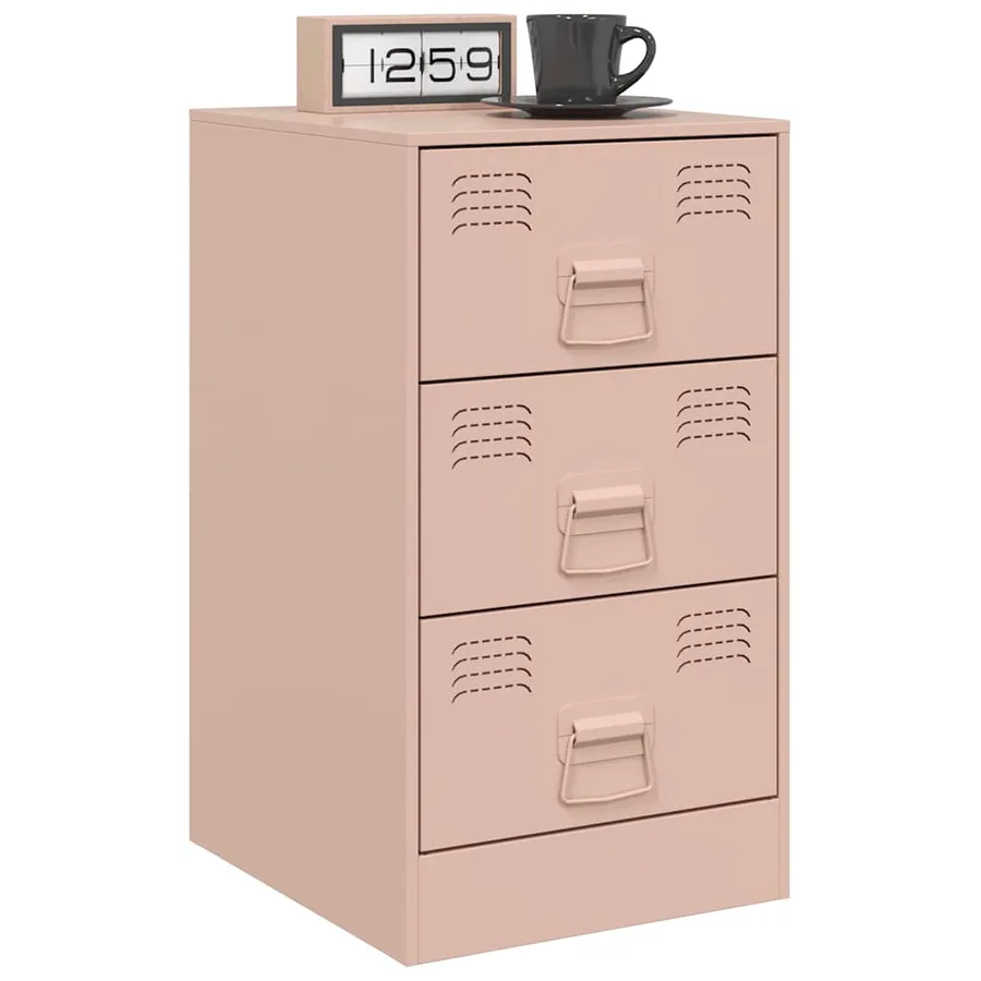 Tables de chevet 2 pcs rose 34,5x39x62 cm acier - 3