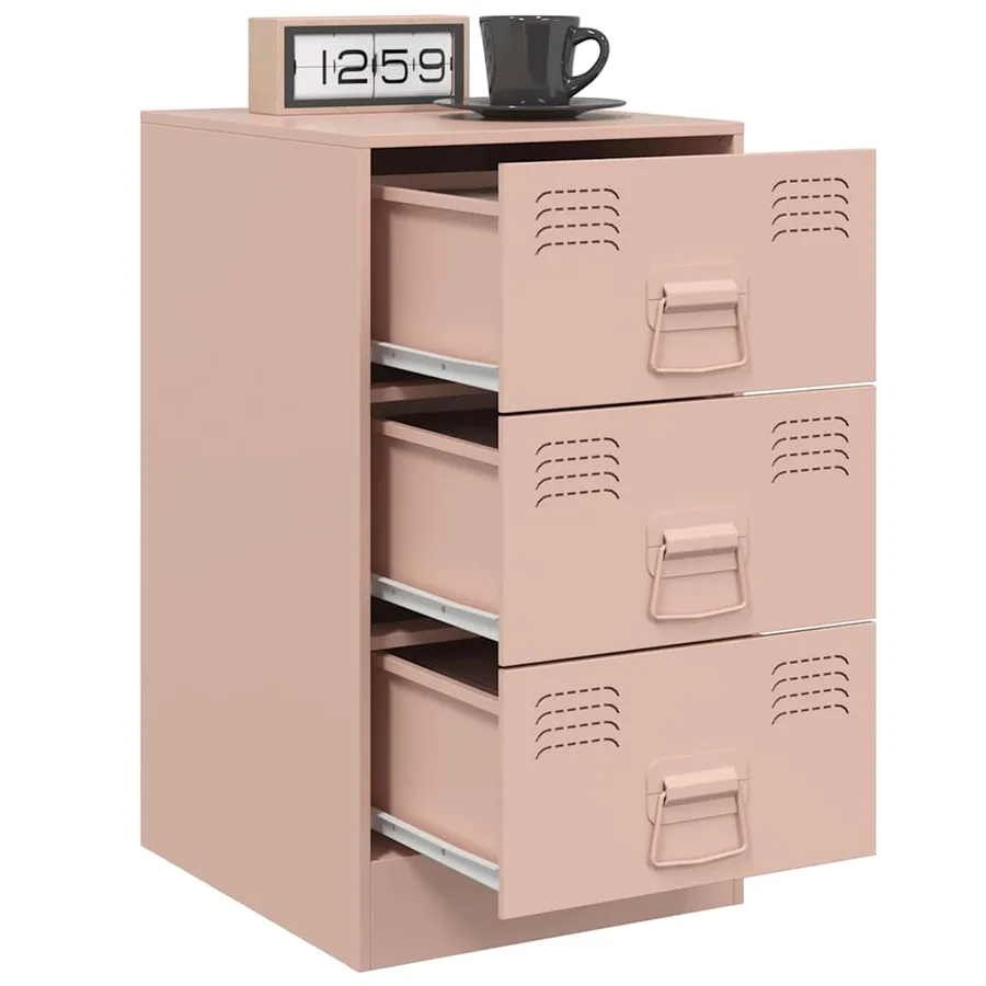 Tables de chevet 2 pcs rose 34,5x39x62 cm acier - 4