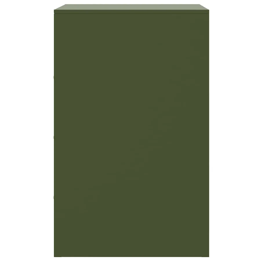 Tables de chevet 2 pcs vert olive 34,5x39x62 cm acier - 7
