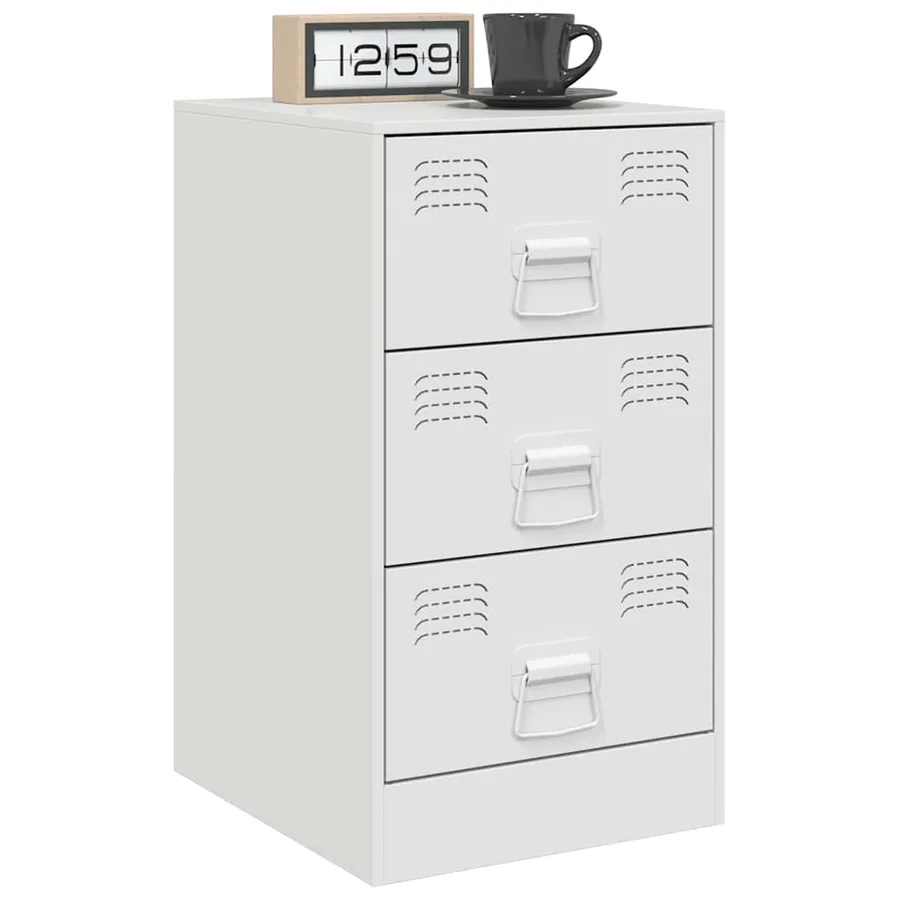 Tables de chevet 2 pcs blanc 34,5x39x62 cm acier - 3