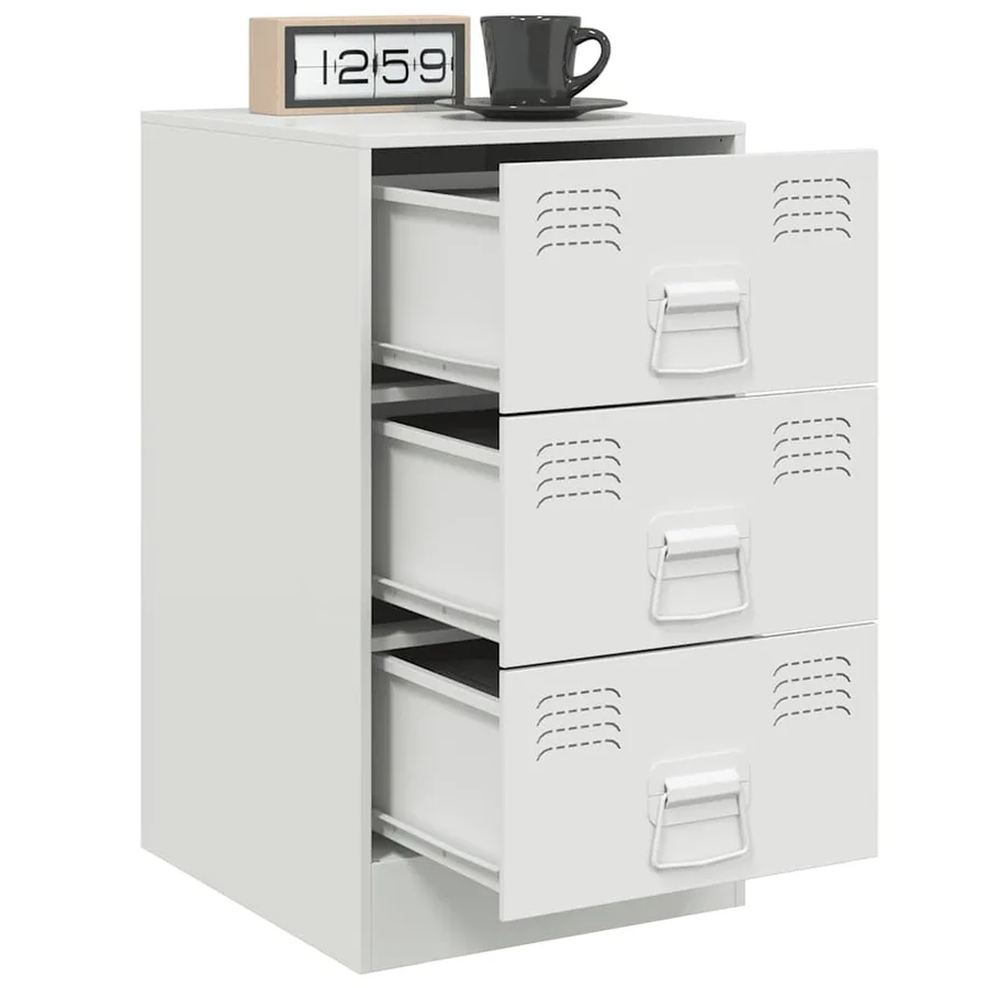 Tables de chevet 2 pcs blanc 34,5x39x62 cm acier - 4