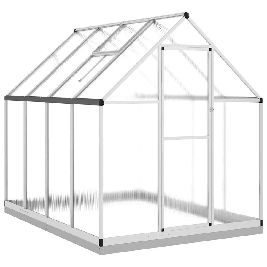 Serre avec cadre de base argenté 224x169x202 cm aluminium - 2