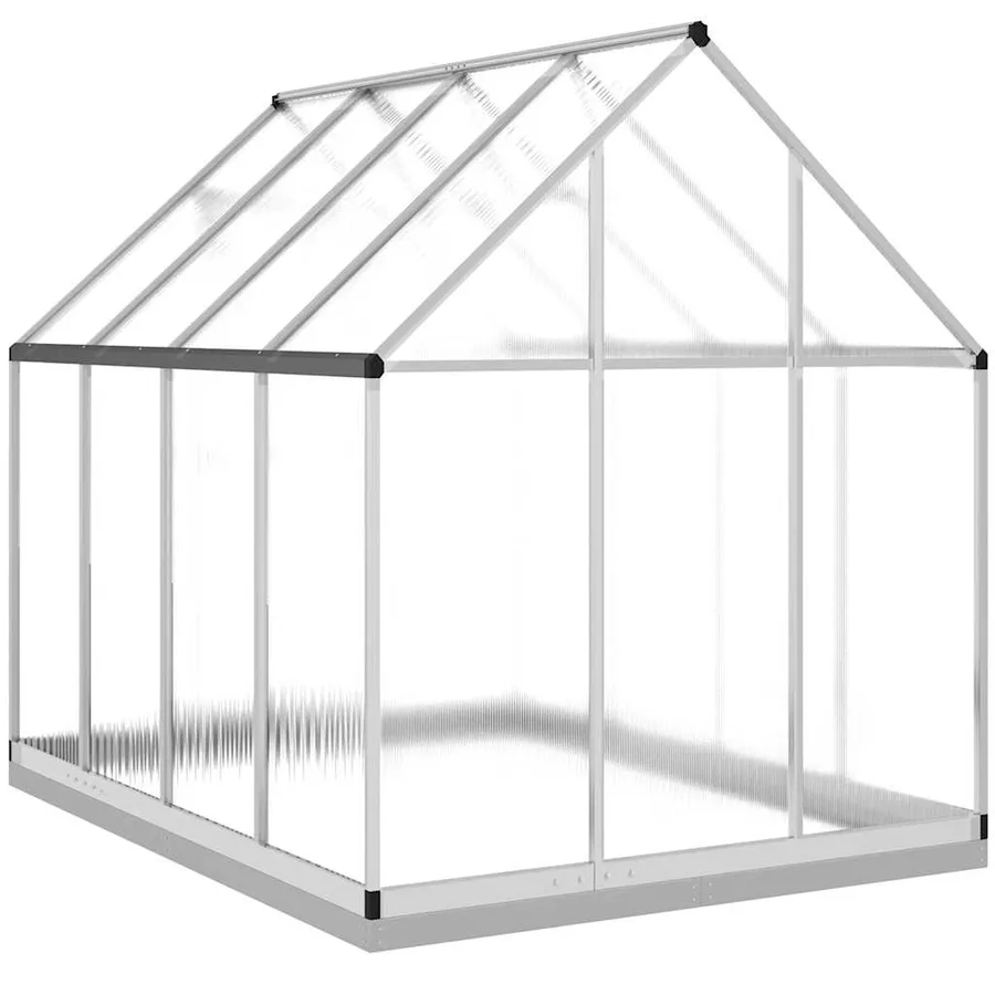 Serre avec cadre de base argenté 224x169x202 cm aluminium - 5