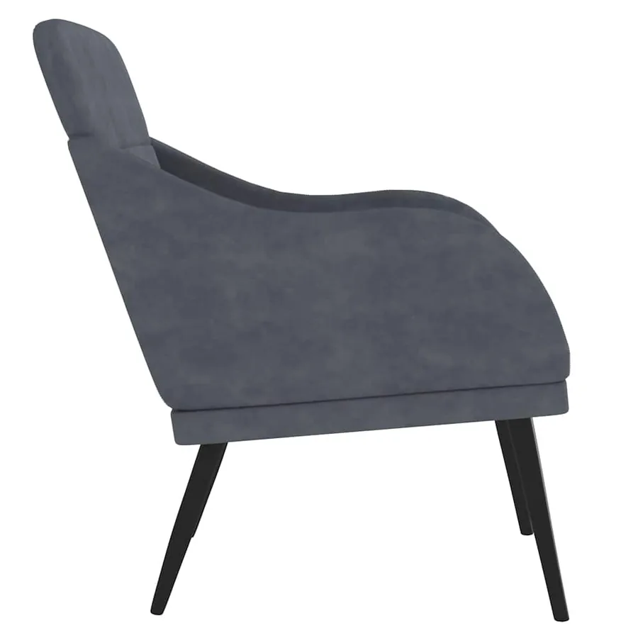 Fauteuil Gris foncé 63x76x80 cm Velours - 3