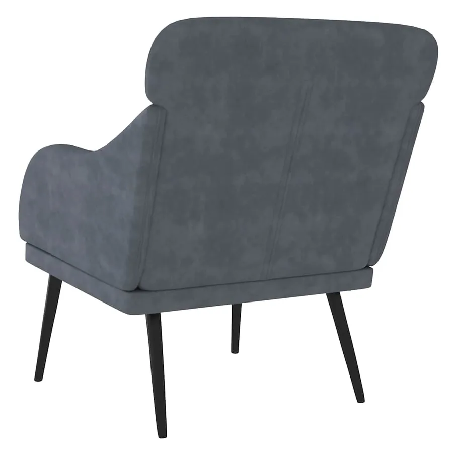 Fauteuil Gris foncé 63x76x80 cm Velours - 4