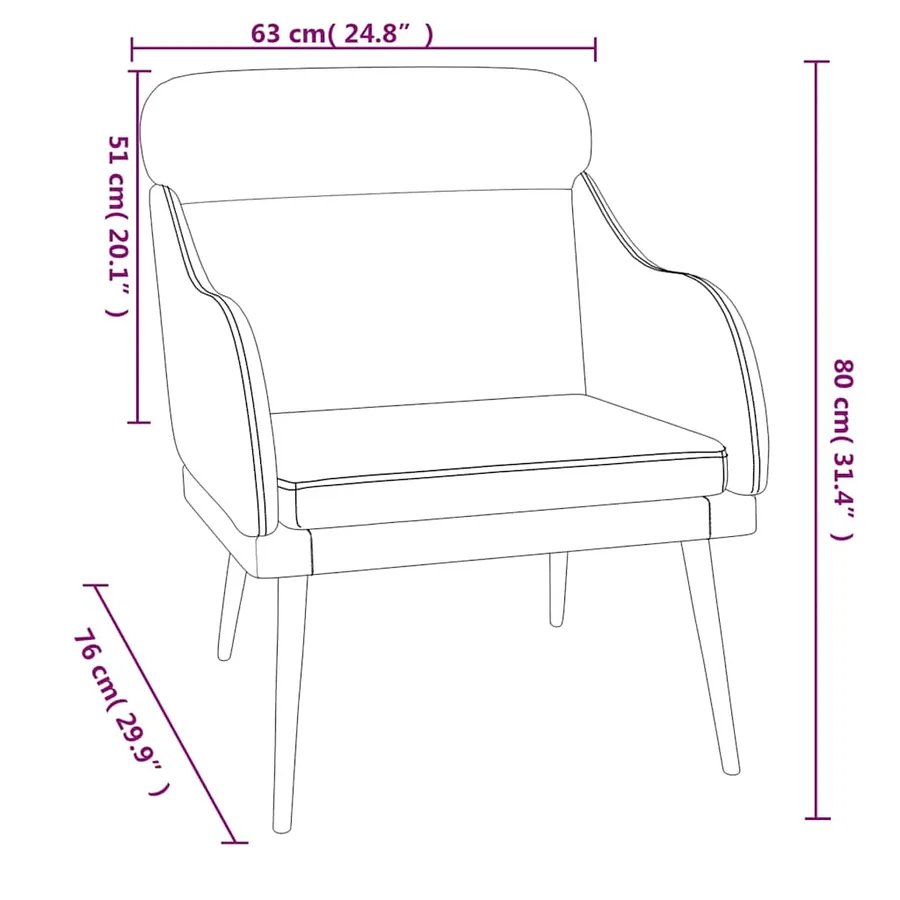 Fauteuil Gris foncé 63x76x80 cm Velours - 7