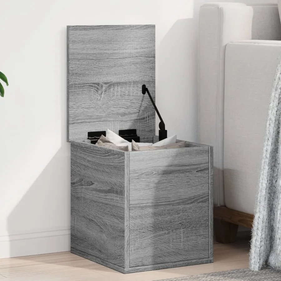 Boîte de rangement sonoma gris 30x35x35 cm bois d'ingénierie