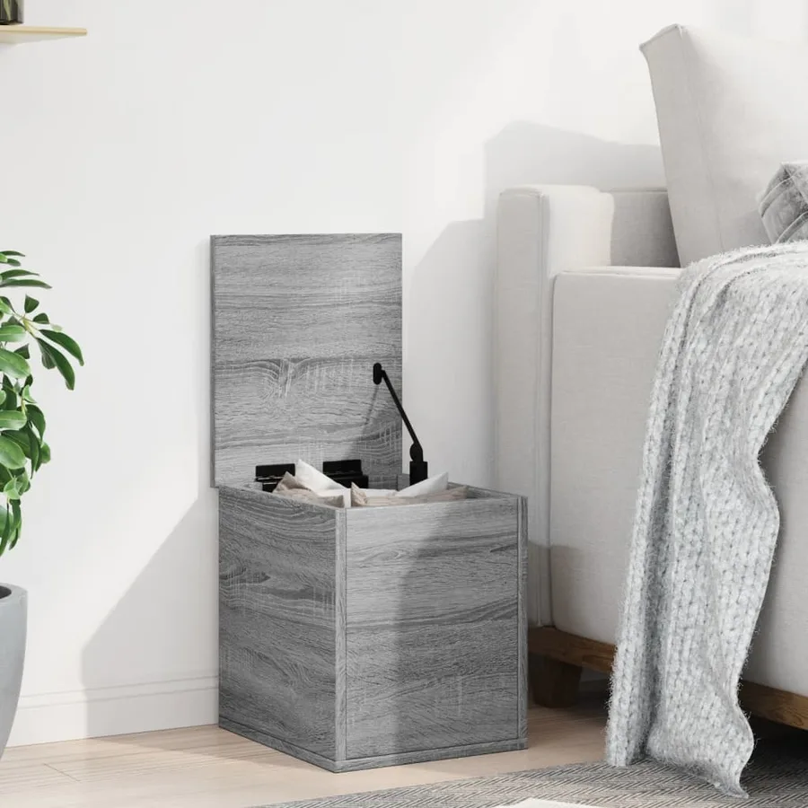 Boîte de rangement sonoma gris 30x35x35 cm bois d'ingénierie - 3