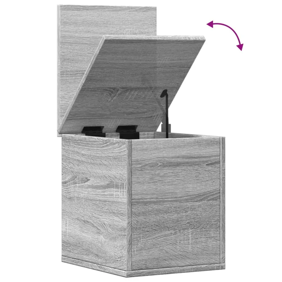 Boîte de rangement sonoma gris 30x35x35 cm bois d'ingénierie - 8