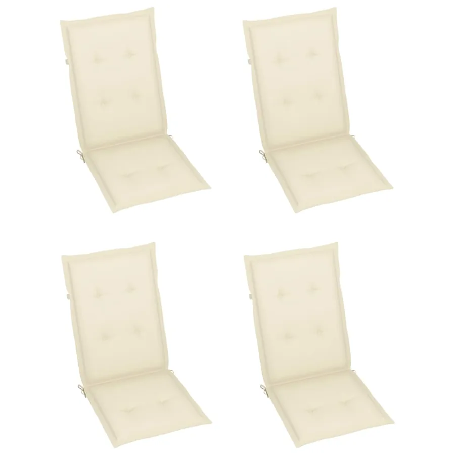 Chaises inclinables de jardin lot de 3 et coussins Bois acacia - 6