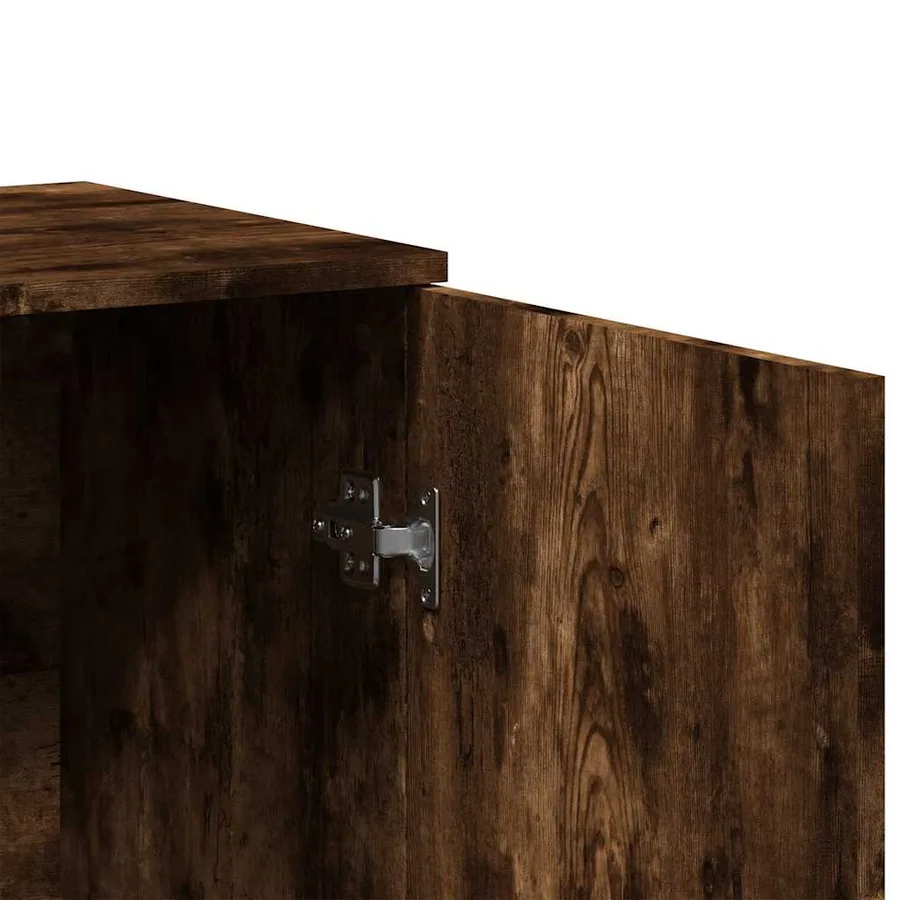 Buffet chêne fumé 79x38x80 cm bois d'ingénierie - 9