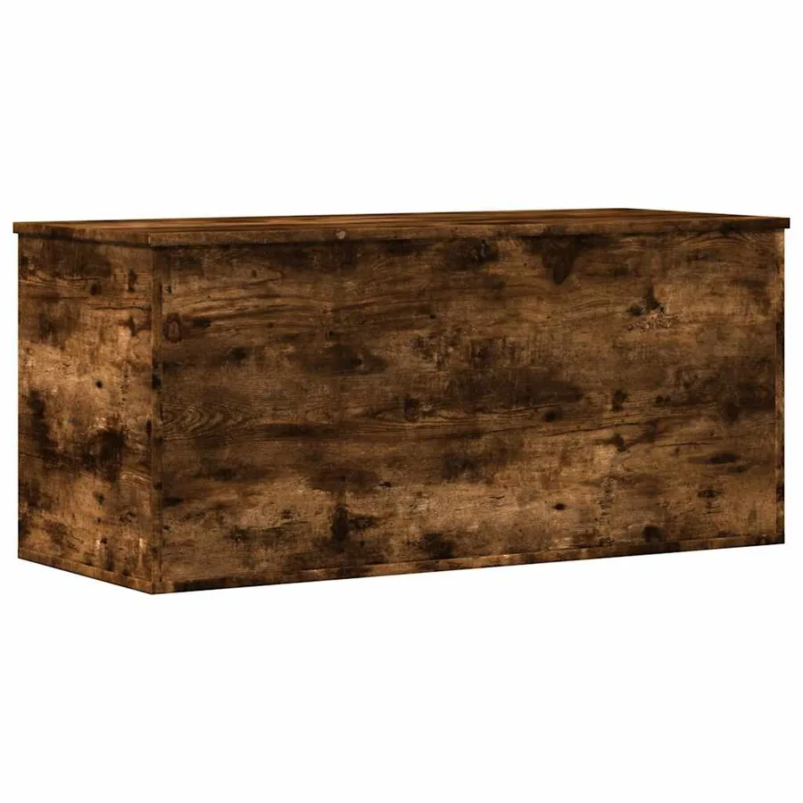 Boîte de rangement chêne fumé 100x42x46 cm bois d'ingénierie - 2