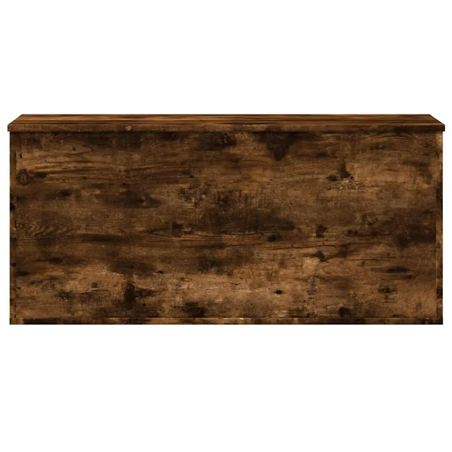 Boîte de rangement chêne fumé 100x42x46 cm bois d'ingénierie - 4