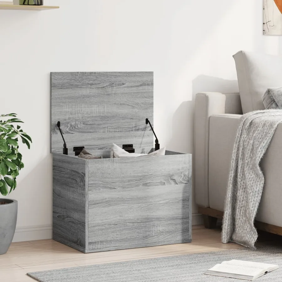 Boîte de rangement sonoma gris 60x42x46 cm bois d'ingénierie - 3