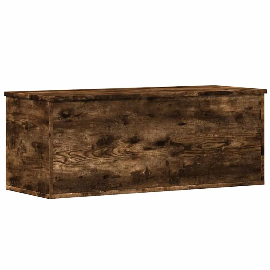 Boîte de rangement chêne fumé 90x35x35 cm bois d'ingénierie - 2