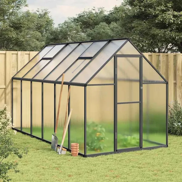 Serre avec cadre de base anthracite 334x169x195 cm aluminium