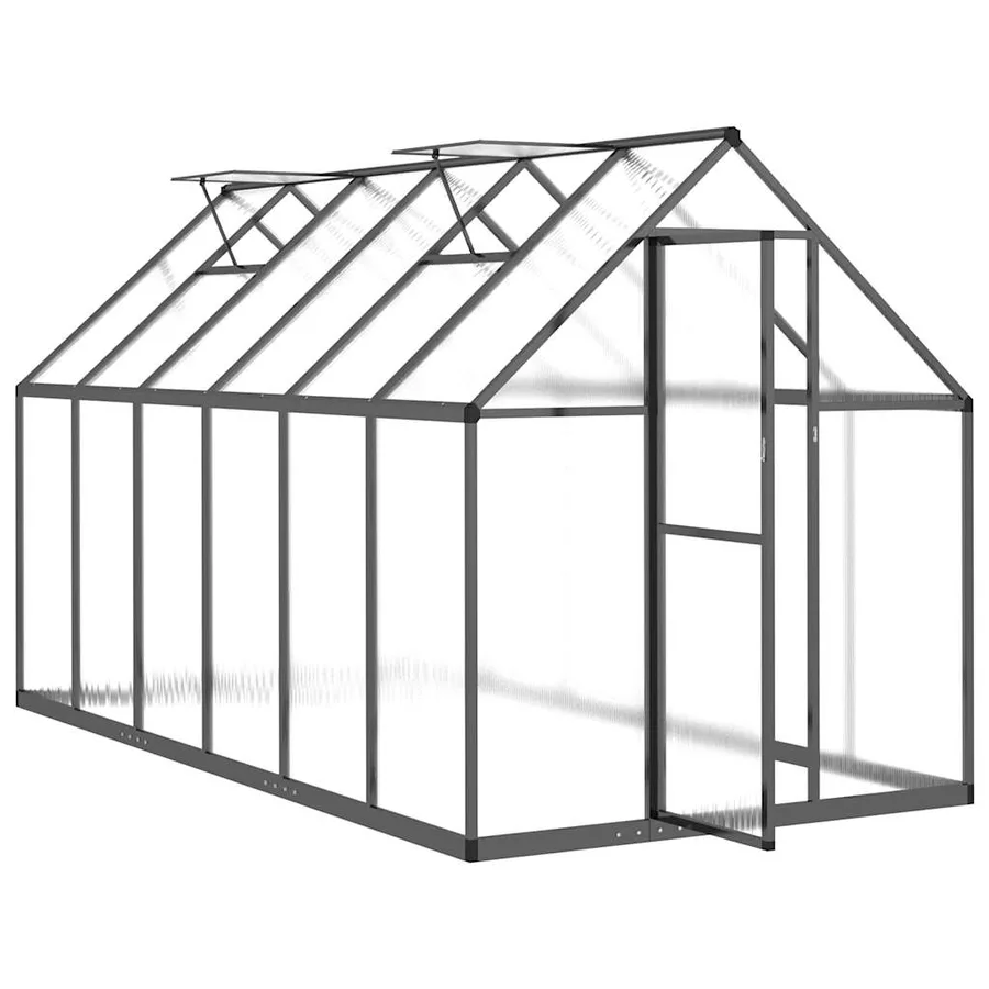 Serre avec cadre de base anthracite 334x169x195 cm aluminium - 6